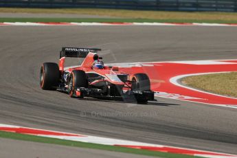 World © Octane Photographic Ltd. F1 USA GP - Austin, Texas, Circuit of the Americas (COTA), Friday 15th November 2013 - Practice 1. Marussia F1 Team MR02 - Rodolfo Gonzalez. Digital Ref : 0853lw1d3446