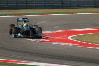 World © Octane Photographic Ltd. F1 USA GP - Austin, Texas, Circuit of the Americas (COTA), Friday 15th November 2013 - Practice 1. Mercedes AMG Petronas F1 W04 - Nico Rosberg. Digital Ref : 0853lw1d3451