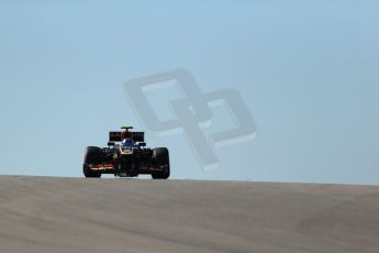 World © Octane Photographic Ltd. F1 USA GP, Austin, Texas, Circuit of the Americas (COTA), Friday 15th November 2013 - Practice 2. Lotus F1 Team E21 - Romain Grosjean. Digital Ref : 0854lw1d3692