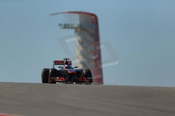 World © Octane Photographic Ltd. F1 USA GP, Austin, Texas, Circuit of the Americas (COTA), Friday 15th November 2013 - Practice 2. Vodafone McLaren Mercedes MP4/28 - Jenson Button. Digital Ref : 0854lw1d3782