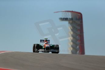 World © Octane Photographic Ltd. F1 USA GP, Austin, Texas, Circuit of the Americas (COTA), Friday 15th November 2013 - Practice 2. Sahara Force India VJM06 - Adrian Sutil. Digital Ref : 0854lw1d3913