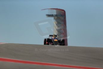 World © Octane Photographic Ltd. F1 USA GP, Austin, Texas, Circuit of the Americas (COTA), Friday 15th November 2013 - Practice 2. Infiniti Red Bull Racing RB9 - Mark Webber. Digital Ref : 0854lw1d3918
