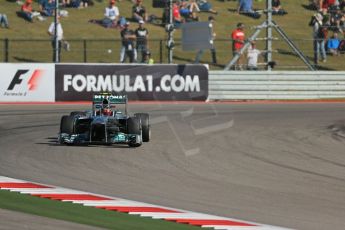 World © Octane Photographic Ltd. F1 USA GP, Austin, Texas, Circuit of the Americas (COTA), Friday 15th November 2013 - Practice 2. Mercedes AMG Petronas F1 W04 – Lewis Hamilton. Digital Ref : 0854lw1d4079