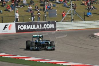 World © Octane Photographic Ltd. F1 USA GP, Austin, Texas, Circuit of the Americas (COTA), Friday 15th November 2013 - Practice 2. Mercedes AMG Petronas F1 W04 - Nico Rosberg. Digital Ref : 0854lw1d4166