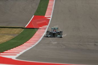 World © Octane Photographic Ltd. F1 USA GP, Austin, Texas, Circuit of the Americas (COTA), Friday 15th November 2013 - Practice 2. Mercedes AMG Petronas F1 W04 – Lewis Hamilton. Digital Ref : 0854lw1d4278