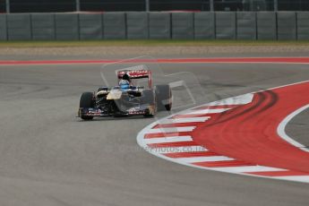 World © Octane Photographic Ltd. F1 USA GP, Austin, Texas, Circuit of the Americas (COTA), Saturday 16th November 2013 - Practice 3. Scuderia Toro Rosso STR8 - Jean-Eric Vergne. Digital Ref : 0857lw1d4825