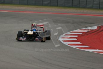 World © Octane Photographic Ltd. F1 USA GP, Austin, Texas, Circuit of the Americas (COTA), Saturday 16th November 2013 - Practice 3. Scuderia Toro Rosso STR 8 - Daniel Ricciardo. Digital Ref : 0857lw1d4839
