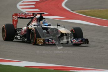 World © Octane Photographic Ltd. F1 USA GP, Austin, Texas, Circuit of the Americas (COTA), Saturday 16th November 2013 - Practice 3. Scuderia Toro Rosso STR8 - Jean-Eric Vergne. Digital Ref : 0857lw1d4884