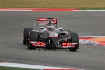 World © Octane Photographic Ltd. F1 USA GP, Austin, Texas, Circuit of the Americas (COTA), Saturday 16th November 2013 - Practice 3. Vodafone McLaren Mercedes MP4/28 - Jenson Button. Digital Ref : 0857lw1d5098