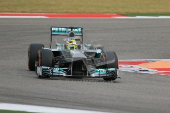 World © Octane Photographic Ltd. F1 USA GP, Austin, Texas, Circuit of the Americas (COTA), Saturday 16th November 2013 - Practice 3. Mercedes AMG Petronas F1 W04 - Nico Rosberg. Digital Ref : 0857lw1d5110