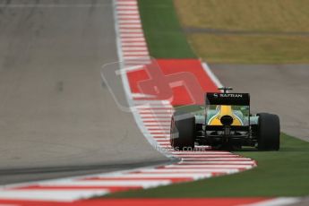 World © Octane Photographic Ltd. F1 USA GP, Austin, Texas, Circuit of the Americas (COTA), Saturday 16th November 2013 - Practice 3. Caterham F1 Team CT03 - Giedo van der Garde. Digital Ref : 0857lw1d5337