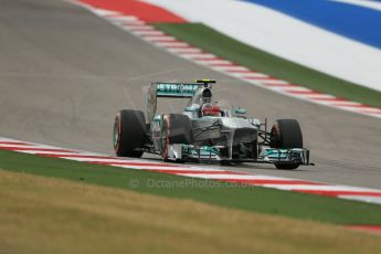 World © Octane Photographic Ltd. F1 USA GP, Austin, Texas, Circuit of the Americas (COTA), Saturday 16th November 2013 - Practice 3. Mercedes AMG Petronas F1 W04 – Lewis Hamilton. Digital Ref : 0857lw1d5404