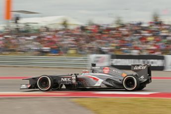 World © Octane Photographic Ltd. F1 USA GP, Austin, Texas, Circuit of the Americas (COTA), Saturday 16th November 2013 - Qualifying. Sauber C32 - Nico Hulkenberg. Digital Ref : 0858lw1d1911