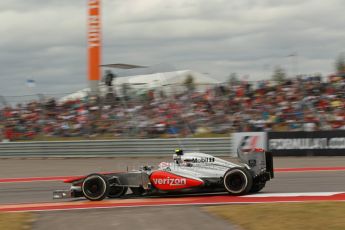 World © Octane Photographic Ltd. F1 USA GP, Austin, Texas, Circuit of the Americas (COTA), Saturday 16th November 2013 - Qualifying. Vodafone McLaren Mercedes MP4/28 - Sergio Perez. Digital Ref : 0858lw1d1914