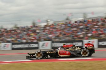 World © Octane Photographic Ltd. F1 USA GP, Austin, Texas, Circuit of the Americas (COTA), Saturday 16th November 2013 - Qualifying. Lotus F1 Team E21 - Romain Grosjean. Digital Ref : 0858lw1d1918