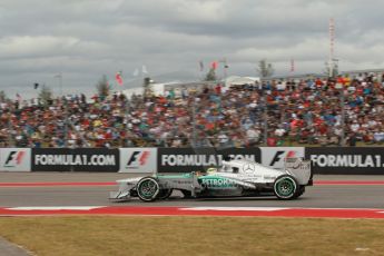 World © Octane Photographic Ltd. F1 USA GP, Austin, Texas, Circuit of the Americas (COTA), Saturday 16th November 2013 - Qualifying. Mercedes AMG Petronas F1 W04 - Nico Rosberg. Digital Ref : 0858lw1d1963