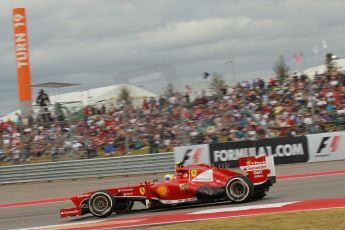 World © Octane Photographic Ltd. F1 USA GP, Austin, Texas, Circuit of the Americas (COTA), Saturday 16th November 2013 - Qualifying. Scuderia Ferrari F138 - Felipe Massa. Digital Ref : 0858lw1d1968