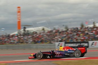 World © Octane Photographic Ltd. F1 USA GP, Austin, Texas, Circuit of the Americas (COTA), Saturday 16th November 2013 - Qualifying. Infiniti Red Bull Racing RB9 - Mark Webber. Digital Ref : 0858lw1d1980