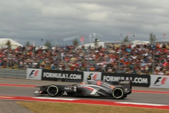 World © Octane Photographic Ltd. F1 USA GP, Austin, Texas, Circuit of the Americas (COTA), Saturday 16th November 2013 - Qualifying. Sauber C32 - Esteban Gutierrez. Digital Ref : 0858lw1d2031