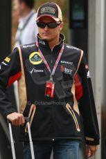 World © Octane Photographic Ltd. F1 USA GP, Austin, Texas, Circuit of the Americas (COTA), Sunday 17th November 2013 - Paddock. Lotus F1 Team – Heikki Kovalainen. Digital Ref : 0859lw1d2312