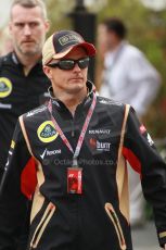 World © Octane Photographic Ltd. F1 USA GP, Austin, Texas, Circuit of the Americas (COTA), Sunday 17th November 2013 - Paddock. Lotus F1 Team – Heikki Kovalainen. Digital Ref : 0859lw1d2315