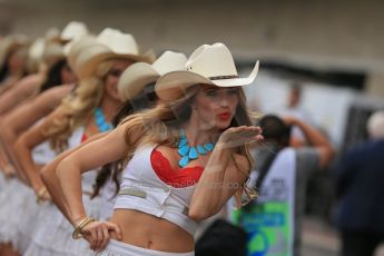World © Octane Photographic Ltd. F1 USA GP, Austin, Texas, Circuit of the Americas (COTA), Sunday 17th November 2013 - Paddock. The grid girls form up in position in the paddock. Digital Ref : 0859lw1d5577