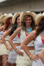 World © Octane Photographic Ltd. F1 USA GP, Austin, Texas, Circuit of the Americas (COTA), Sunday 17th November 2013 - Paddock. The grid girls form up in position in the paddock. Digital Ref : 0859lw1d5588