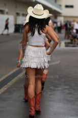 World © Octane Photographic Ltd. F1 USA GP, Austin, Texas, Circuit of the Americas (COTA), Sunday 17th November 2013 - Paddock. The grid girls form up in position in the paddock. Digital Ref : 0859lw1d5597