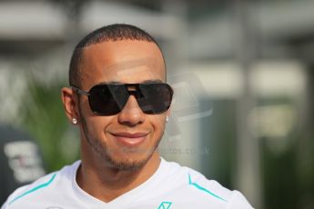 World © Octane Photographic Ltd. F1 USA GP, Austin, Texas, Circuit of the Americas (COTA), Sunday 17th November 2013 - Paddock. Mercedes AMG Petronas – Lewis Hamilton. Digital Ref : 0859lw1d5621