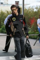 World © Octane Photographic Ltd. F1 USA GP, Austin, Texas, Circuit of the Americas (COTA), Sunday 17th November 2013 - Paddock. Lotus F1 Team - Romain Grosjean. Digital Ref : 0859lw1d5624