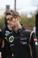 World © Octane Photographic Ltd. F1 USA GP, Austin, Texas, Circuit of the Americas (COTA), Sunday 17th November 2013 - Paddock. Lotus F1 Team - Romain Grosjean. Digital Ref : 0859lw1d5628