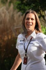 World © Octane Photographic Ltd. F1 USA GP, Austin, Texas, Circuit of the Americas (COTA), Sunday 17th November 2013 - Paddock. Williams' Deputy Team Principle - Claire Williams. Digital Ref : 0859lw1d5633