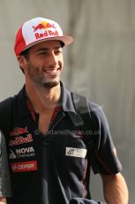 World © Octane Photographic Ltd. F1 USA GP, Austin, Texas, Circuit of the Americas (COTA), Sunday 17th November 2013 - Paddock. Scuderia Toro Rosso - Daniel Ricciardo. Digital Ref : 0859lw1d5651