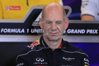 World © Octane Photographic Ltd. F1 USA GP, Austin, Texas, Circuit of the Americas (COTA), Friday 15th November 2013 – FIA Press conference. Adrian Newey – Chief Technical Officer Infiniti Red Bull Racing. Digital Ref : 0855lw1d4335