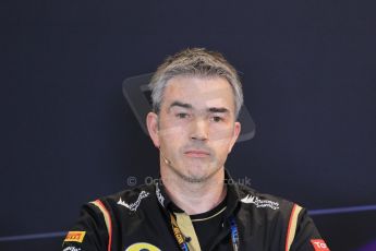 World © Octane Photographic Ltd. F1 USA GP, Austin, Texas, Circuit of the Americas (COTA), Friday 15th November 2013 – FIA Press conference. Nick Chester – Technical Director Lotus F1 Team. Digital Ref : 0855lw1d4358