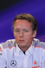 World © Octane Photographic Ltd. F1 USA GP, Austin, Texas, Circuit of the Americas (COTA), Friday 15th November 2013 – FIA Press conference. Sam Michael – Technical Director Vodafone McLaren Mercedes. Digital Ref : 0855lw1d4396