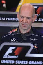 World © Octane Photographic Ltd. F1 USA GP, Austin, Texas, Circuit of the Americas (COTA), Friday 15th November 2013 – FIA Press conference. Adrian Newey – Chief Technical Officer Infiniti Red Bull Racing. Digital Ref : 0855lw1d4426