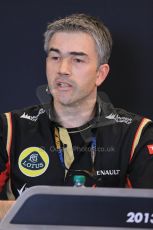 World © Octane Photographic Ltd. F1 USA GP, Austin, Texas, Circuit of the Americas (COTA), Friday 15th November 2013 – FIA Press conference. Nick Chester – Technical Director Lotus F1 Team. Digital Ref : 0855lw1d4489