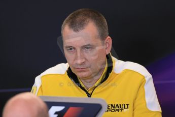 World © Octane Photographic Ltd. F1 USA GP, Austin, Texas, Circuit of the Americas (COTA), Friday 15th November 2013 – FIA Press conference. Rob White – Deputy Managing Director (Technical) Renault Sport F1. Digital Ref : 0855lw1d4512