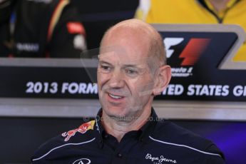 World © Octane Photographic Ltd. F1 USA GP, Austin, Texas, Circuit of the Americas (COTA), Friday 15th November 2013 – FIA Press conference. Adrian Newey – Chief Technical Officer Infiniti Red Bull Racing. Digital Ref : 0855lw1d4517