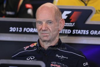 World © Octane Photographic Ltd. F1 USA GP, Austin, Texas, Circuit of the Americas (COTA), Friday 15th November 2013 – FIA Press conference. Adrian Newey – Chief Technical Officer Infiniti Red Bull Racing. Digital Ref : 0855lw1d4575