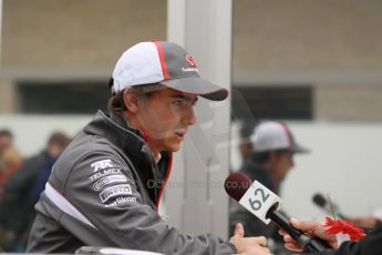 World © Octane Photographic Ltd. USA F1 Grand Prix, Austin, Texas, Circuit of the Americas (COTA). Paddock, Thursday 14th November 2013. Esteban Gutierrez – Sauber F1 Team. Digital Ref : 0852lw1d1076