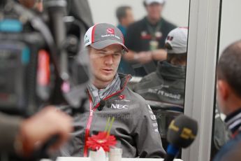 World © Octane Photographic Ltd. USA F1 Grand Prix, Austin, Texas, Circuit of the Americas (COTA). Paddock, Thursday 14th November 2013. Nico Hulkenberg – Sauber F1 Team. Digital Ref : 0852lw1d1084