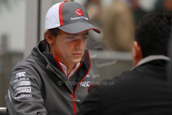 World © Octane Photographic Ltd. USA F1 Grand Prix, Austin, Texas, Circuit of the Americas (COTA). Paddock, Thursday 14th November 2013. Esteban Gutierrez – Sauber F1 Team. Digital Ref : 0852lw1d1087