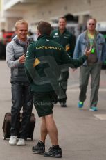 World © Octane Photographic Ltd. USA F1 Grand Prix, Austin, Texas, Circuit of the Americas (COTA). Paddock, Thursday 14th November 2013. Heikki Kovalainen - Lotus F1 Team. Digital Ref : 0852lw1d1088