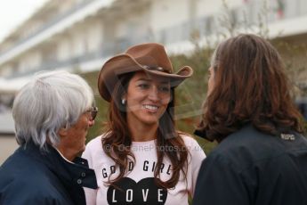 World © Octane Photographic Ltd. USA F1 Grand Prix, Austin, Texas, Circuit of the Americas (COTA). Paddock, Thursday 14th November 2013. Bernie Ecclestone and wife, Fabiana Flosi. Digital Ref : 0852lw1d1136