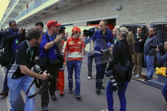 World © Octane Photographic Ltd. USA F1 Grand Prix, Austin, Texas, Circuit of the Americas (COTA). Paddock, Thursday 14th November 2013. Felipe Massa – Scuderia Ferrari. Digital Ref : 0852lw1d2635