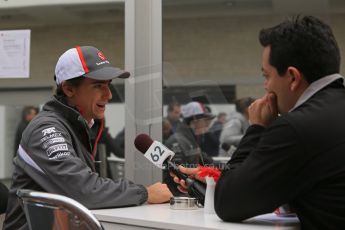 World © Octane Photographic Ltd. USA F1 Grand Prix, Austin, Texas, Circuit of the Americas (COTA). Paddock, Thursday 14th November 2013. Esteban Gutierrez – Sauber F1 Team. Digital Ref : 0852lw1d2651