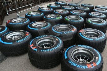 World © Octane Photographic Ltd. USA F1 Grand Prix, Austin, Texas, Circuit of the Americas (COTA). Paddock, Thursday 14th November 2013. Pirelli Full Wet tyre choice. Digital Ref : 0852lw1d2665