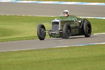 World © Octane Photographic Ltd. Donington Historic Festival, Friday 3rd May 2013. HGPCA Nuvolari Trophy pre-1940 GP cars with Hall and Hall. Frazer Nash Nurburg - Dick Smith. Digital Ref : 0645cb7d0006